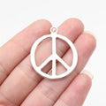 34x29mm 2.9g Antique Silver Zinc Alloy Peace Symbol Charm Pendant for DIY Necklace Jewelry Making