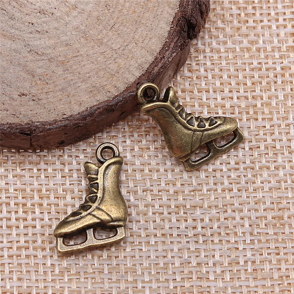 17x12mm 1.7g Multicolor Zinc Alloy Ice Skate Charm Pendant for DIY Necklace Bracelet Jewelry Making