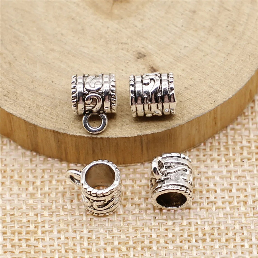 10x8x7mm 1g Multicolor Zinc Alloy Carved Bail Connector Charm for DIY Pendant Jewelry Making