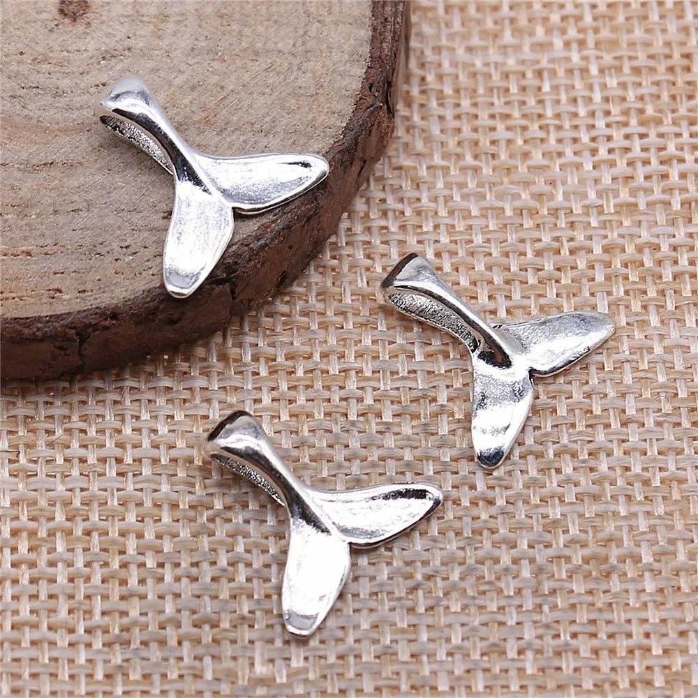 16x16mm 0.7g Multicolor Zinc Alloy Whale Tail charm pendant for necklace bracelet DIY jewelry making