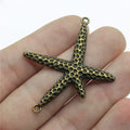 40x33mm 3g Multicolor Zinc Alloy Starfish Connector Charm for DIY Necklace Bracelet Jewelry Making