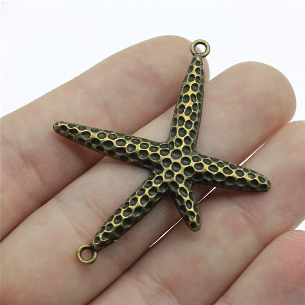 40x33mm 3g Multicolor Zinc Alloy Starfish Connector Charm for DIY Necklace Bracelet Jewelry Making