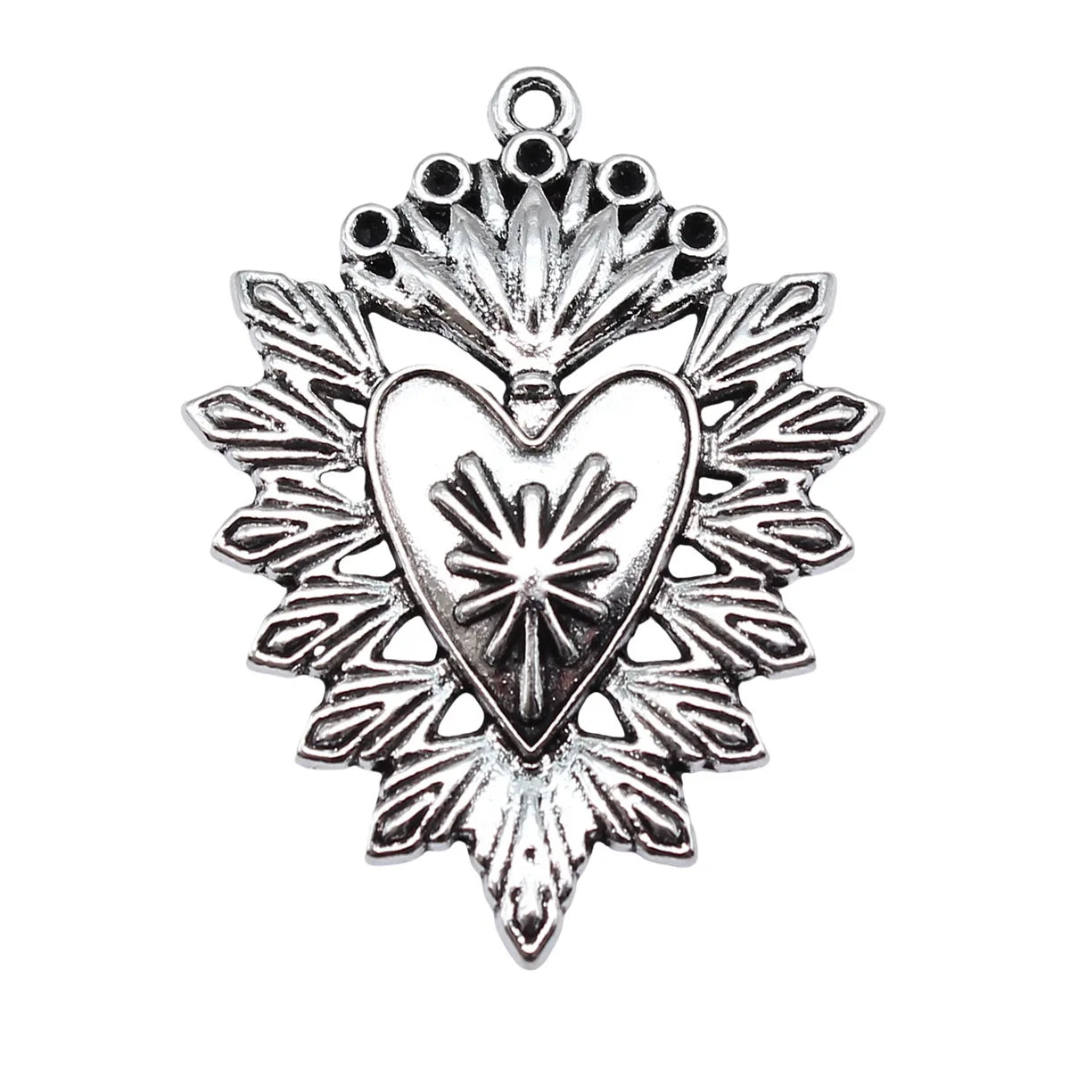 44x33mm 7g Antique Silver Zinc Alloy Gothic Heart charm pendant for punk necklaces and DIY jewelry