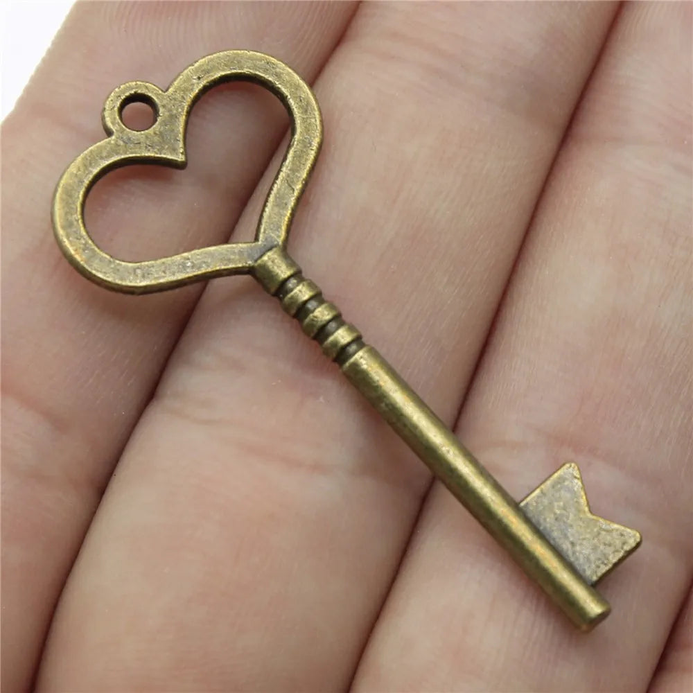 46mm 2g Multicolor Zinc Alloy Key Charm Pendant for DIY Necklace Bracelet Jewelry Making
