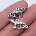 22x12mm 1.5g Antique Silver Tone Zinc Alloy Leopard Charm Pendant for DIY Necklace Bracelet Making