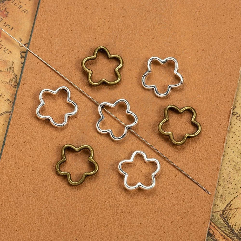 15MM Antique Silver Zinc Alloy Flower Hollow Charm Pendant for DIY Necklace Bracelet Jewelry Making