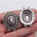 28x36mm 3.6g Antique Silver Zinc Alloy Four Hole Body Chain Connector Charm for Vintage Jewelry Making