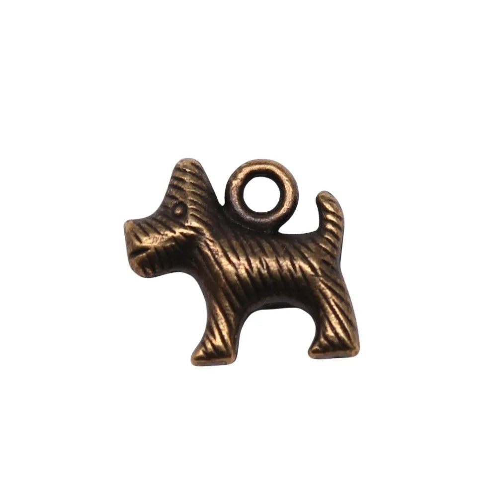 13x15mm 1.6g Multicolor Zinc Alloy Dog Charm Pendant for DIY Necklace Bracelet Jewelry Making