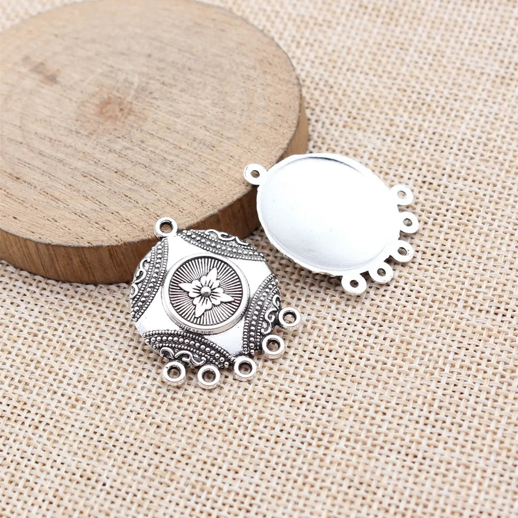31.5x25.1mm 3g Multicolor Zinc Alloy Earring Connector Charm for DIY Earring Jewelry Making