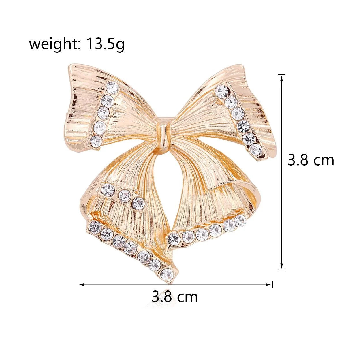 Elegant Silver Alloy Bow Brooch With Sparkling Rhinestones, Women's Lapel Pin Corsage Suit Accessory Gift