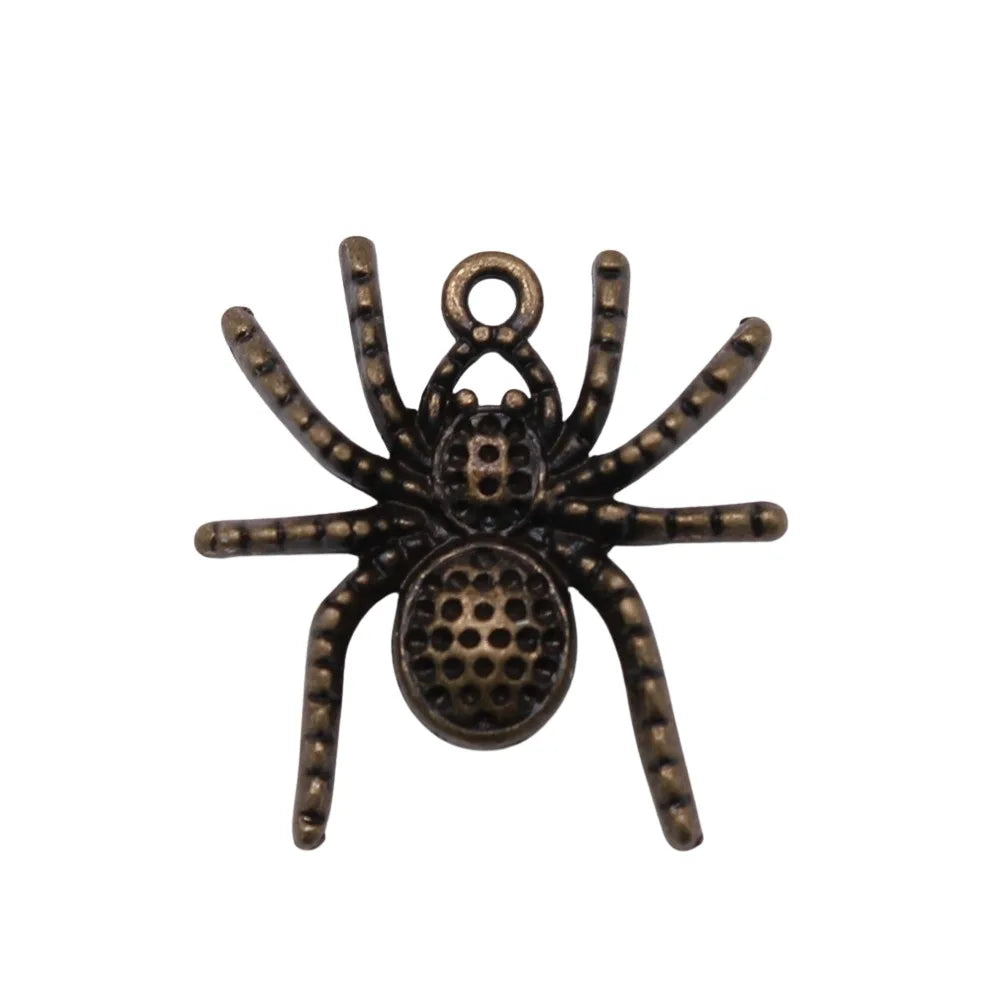 25x25mm 3.2g Multicolor Zinc Alloy Spider Charm Pendant for DIY Bracelet Necklace Making