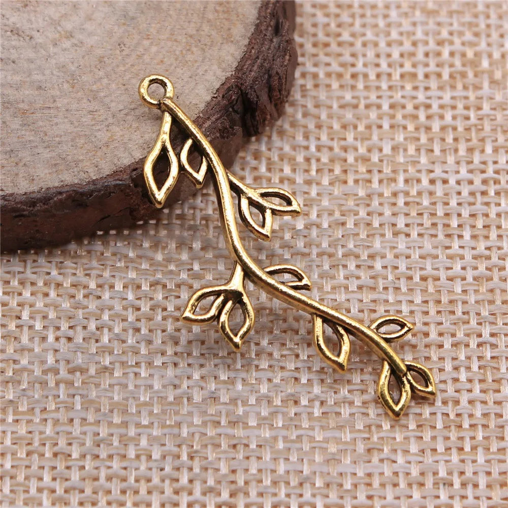 43x17mm 1.8g Multi Color Zinc Alloy Tree Branch Charm Pendant for DIY Necklace Bracelet Making