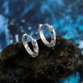 Fashion Copper Blue Zircon Starburst Round Geometric Drop Earrings For Women