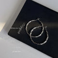 Sweet Cool Oversized Copper Hoop Earrings With Silver Plated Pins Geometric Round Minimalist Jewelry
