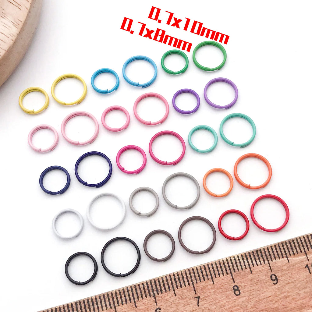 Painted Color Iron Open Double Ring Jump Rings for DIY Bracelet Necklace Connectors