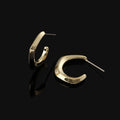 Vintage Gold Alloy Spiral Coil Geometric Hoop Stud & Clip On No Piercing Minimalist U Shape Earrings