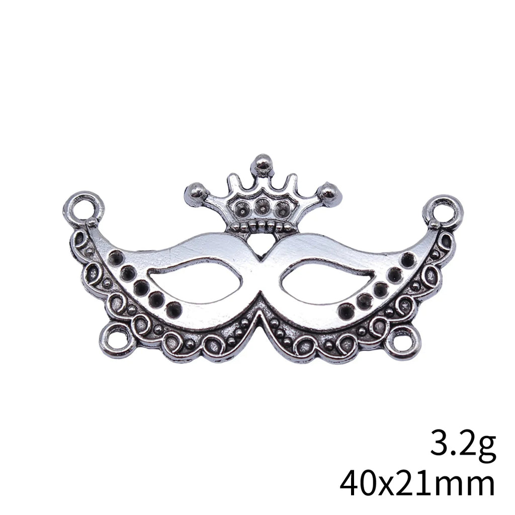 40x21mm 3.2g Multi Color Zinc Alloy Crown Mask Charm Pendant for DIY Necklace Jewelry Making