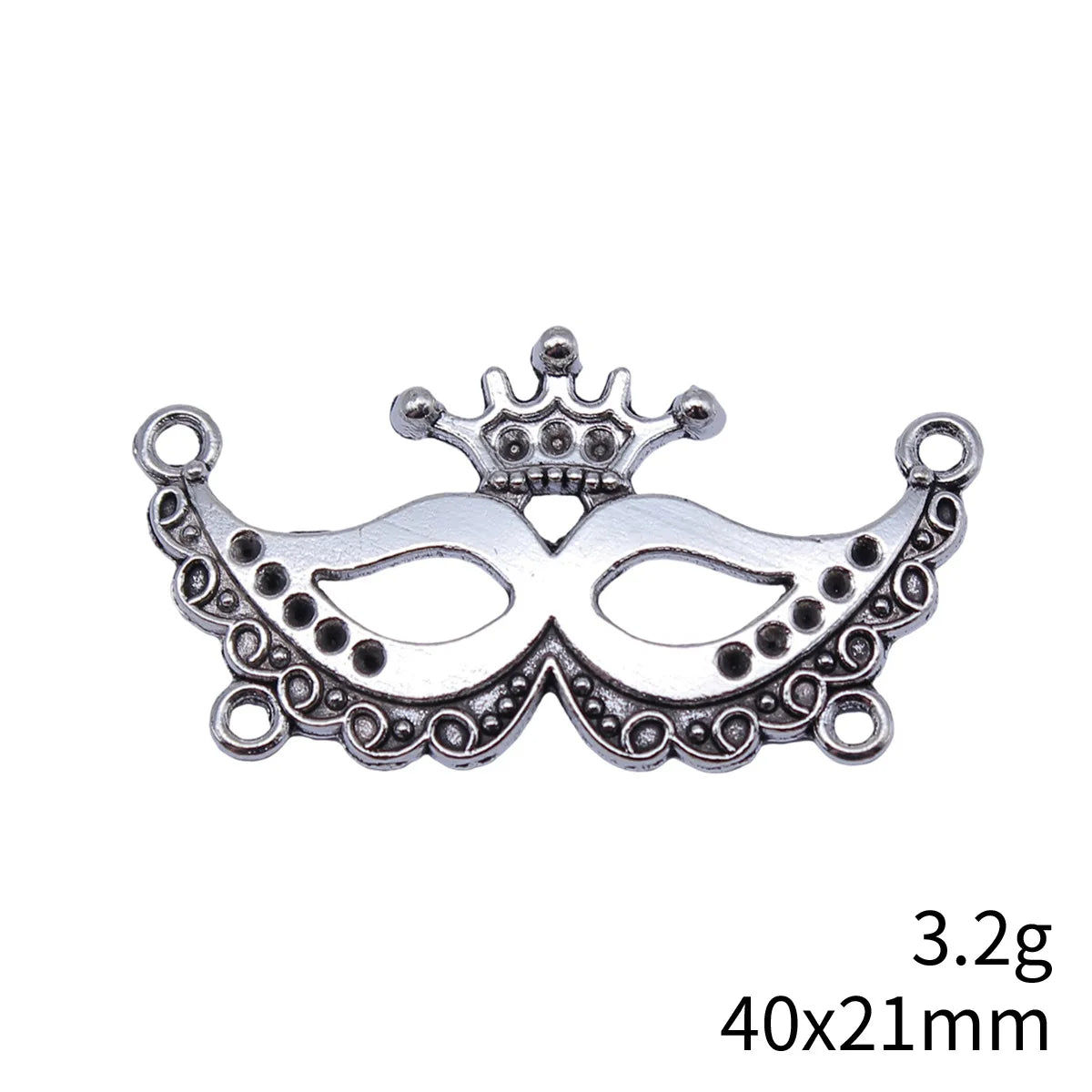 40x21mm 3.2g Multi Color Zinc Alloy Crown Mask Charm Pendant for DIY Necklace Jewelry Making