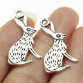 26x14mm 0.88g Multicolor Zinc Alloy Rabbit Charm Pendant for DIY Cute Animal Jewelry Making