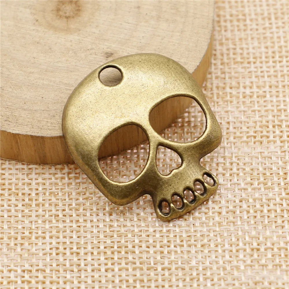 34x30mm 4.2g Multicolor Zinc Alloy Skull Head Charm Pendant for DIY Necklace Bracelet Jewelry Making