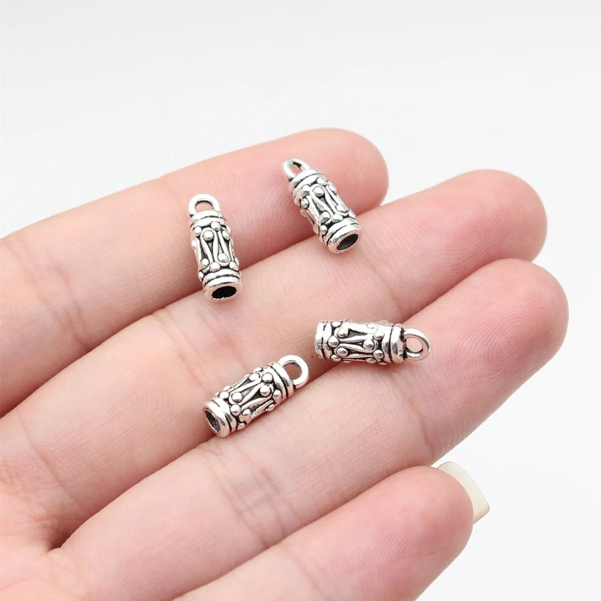 13x5.1mm 0.74g Antique Silver Zinc Alloy Weight Shape Tassel Cap Bead End Findings for DIY Jewelry