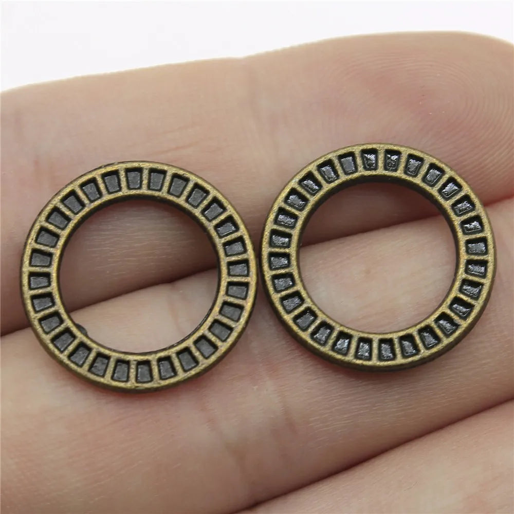 19x19mm 1.3g Multicolor Zinc Alloy Round Ring Connector Charm Pendant for DIY Jewelry Making
