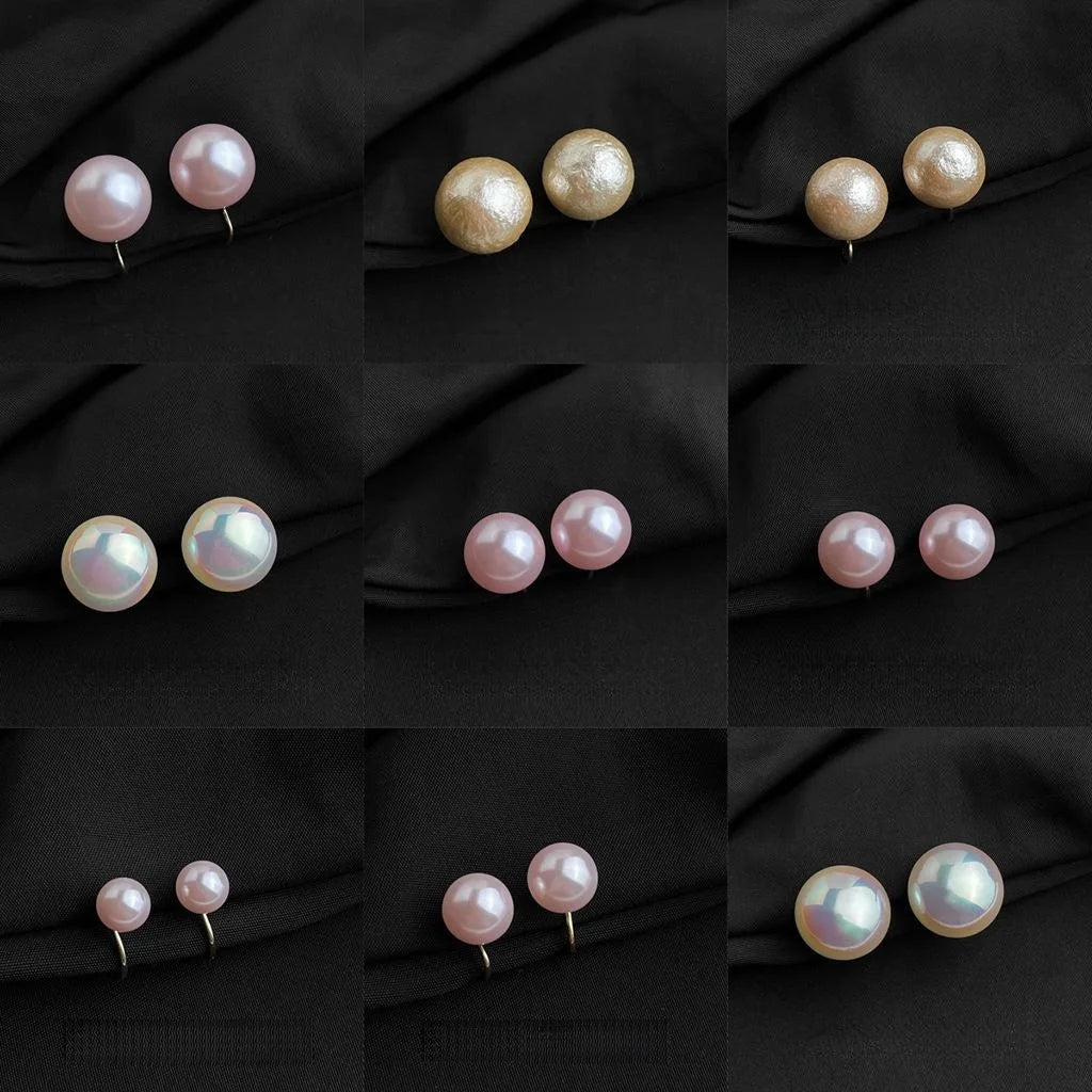 Gold Plated Faux Pearl Spiral Clip On Drop Earrings No Piercing Geometric Round Luxury Jewelry