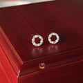 Mini Round Micro Pave Zircon 14K Plated Copper Stud Earrings For Minimalist Daily Wear