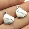 15x18mm 2.8g Multicolor Zinc Alloy Grandma Heart Charm Pendant for DIY Bracelet Necklace Making
