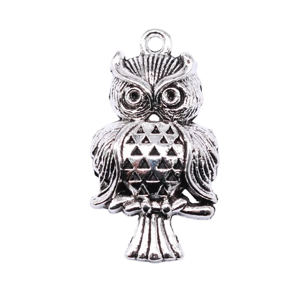 17x31mm 2.5g Zinc Alloy Owl Cat Charm Pendant for DIY Necklace Bracelet Earring Jewelry Making