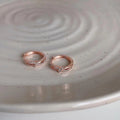 Rose Gold Plated Copper Knot Drop Earrings With Micro Pave Zircon, Geometric Round Minimalist Jewelry