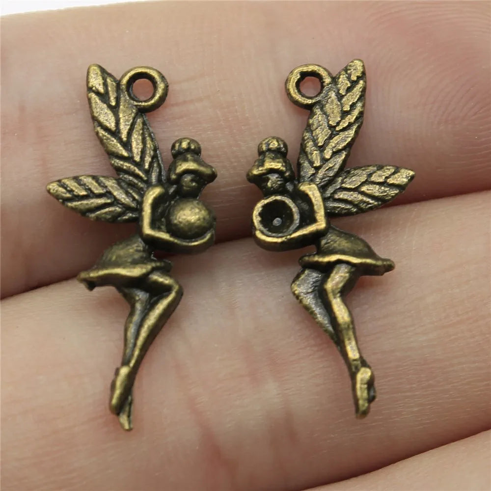 26x11mm 1.2g Multicolor Zinc Alloy Angel Figure Charm Pendant for DIY Necklace Bracelet Making