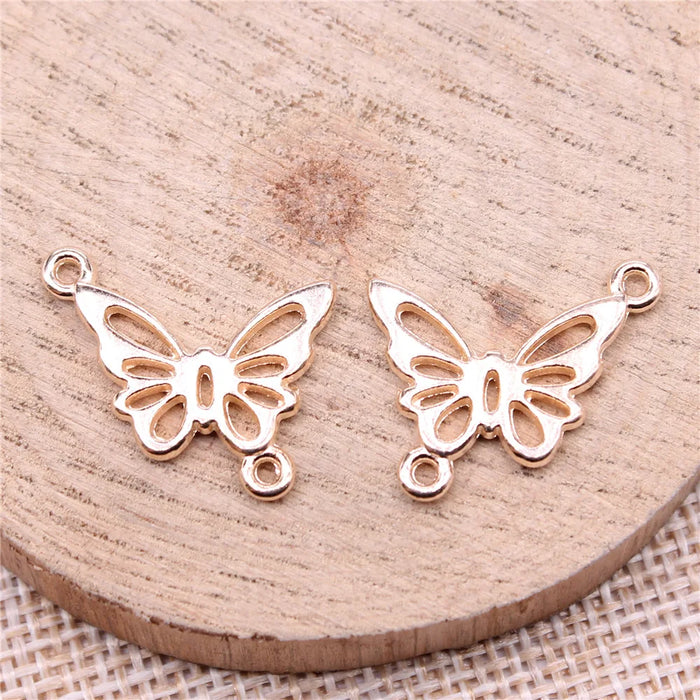20x17mm 1.2g Multicolor zinc alloy Butterfly connector charm for bracelet necklace DIY making