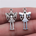 14x25mm 1g Antique Silver Zinc Alloy Heart Angel Fairy Charm Pendant for DIY Vintage Jewelry Making