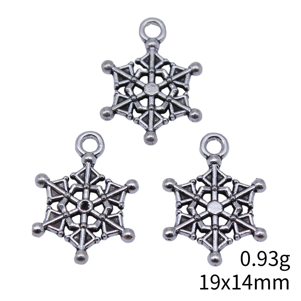 19x14mm 0.93g Antique Silver Zinc Alloy Snowflake Charm Pendant for DIY Necklace Bracelet Jewelry Making