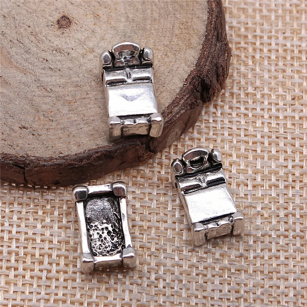 13x8mm 2.6g Antique Silver Zinc Alloy Bed Charm Pendant for DIY Bracelet Necklace Making