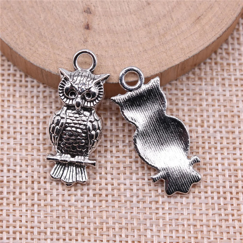 30x12mm 2.6g Multicolor Zinc Alloy Owl Cat Charm Pendant for Necklace Bracelet Garment Accessory DIY