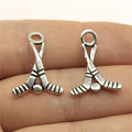 22x16mm 1.1g Antique Silver Zinc Alloy Ice Hockey Charm Pendant for DIY Sports Jewelry Making