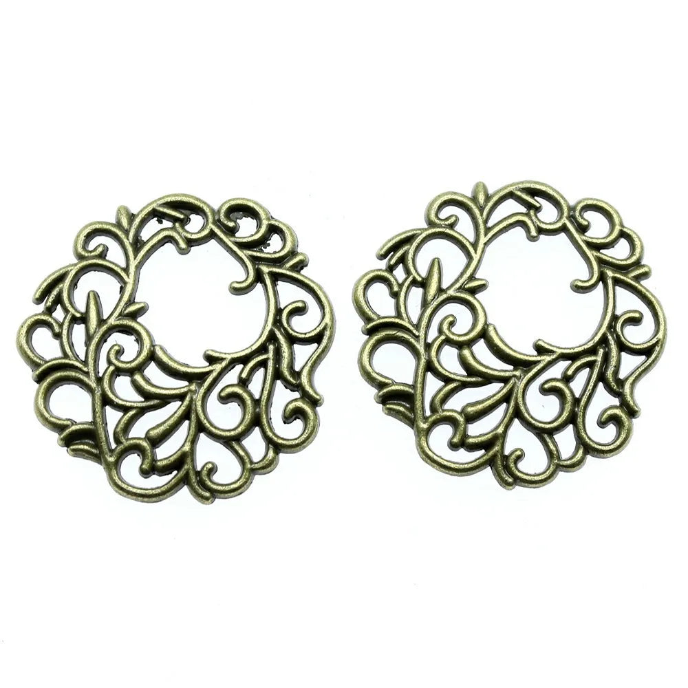 29x29mm 3.3g Multicolor Zinc Alloy Hollow Filigree Geometric Charm Pendant for DIY Jewelry Making