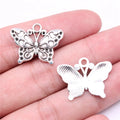 25x19mm 1.7g Antique Silver Zinc Alloy Butterfly Charm Pendant for DIY Bracelet Necklace Making