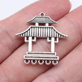 28x27mm 3.2g Multicolor Zinc Alloy Chinese Pavilion Earring Connector Charms for DIY Earring Making