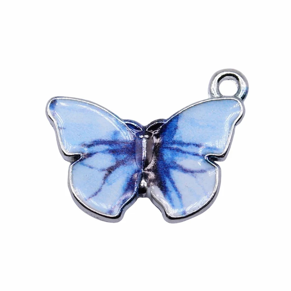 19x15mm 1.35g Multicolor Zinc Alloy Butterfly Charm Pendant for DIY Earring Bracelet Jewelry Making