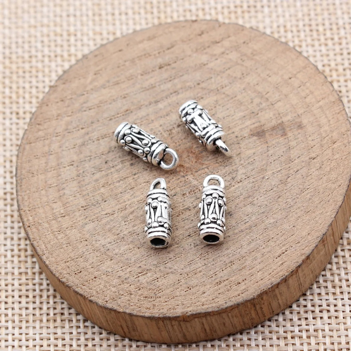 13x5.1mm 0.74g Antique Silver Zinc Alloy Weight Shape Tassel Cap Bead End Findings for DIY Jewelry