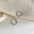 Style Copper Micro Pave Zircon Round Geometric Stud Earrings For Women