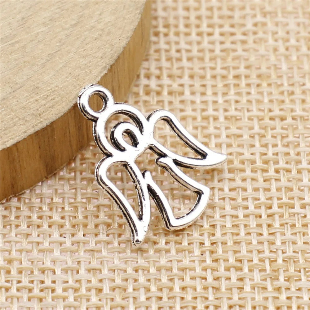 16x20mm 0.9g Antique Silver Zinc Alloy Angel Figure Charm Pendant for DIY Jewelry Accessories
