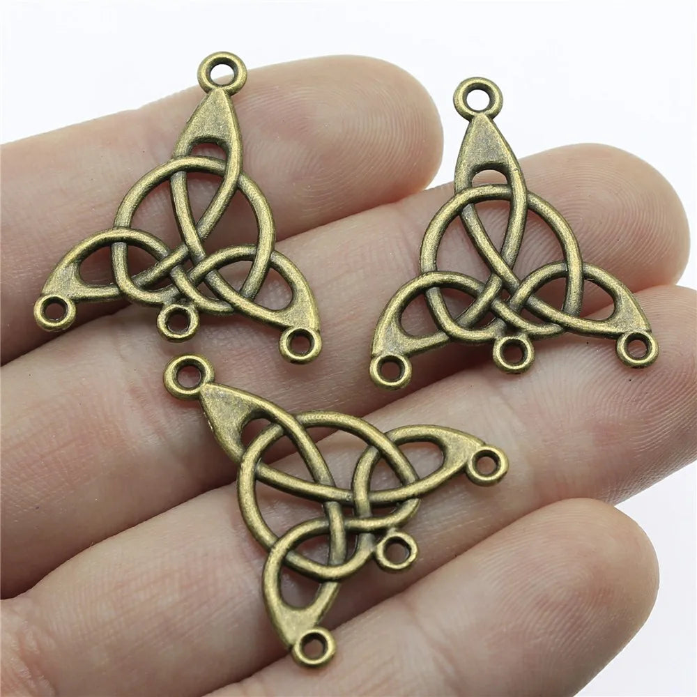 28x25mm 1.4g Antique Bronze Zinc Alloy Openwork Earring Connector Charms for DIY Earring Making