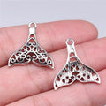 23x22mm 1.75g Antique Silver Zinc Alloy Whale Tail Charm Pendant for DIY Ocean Jewelry Making