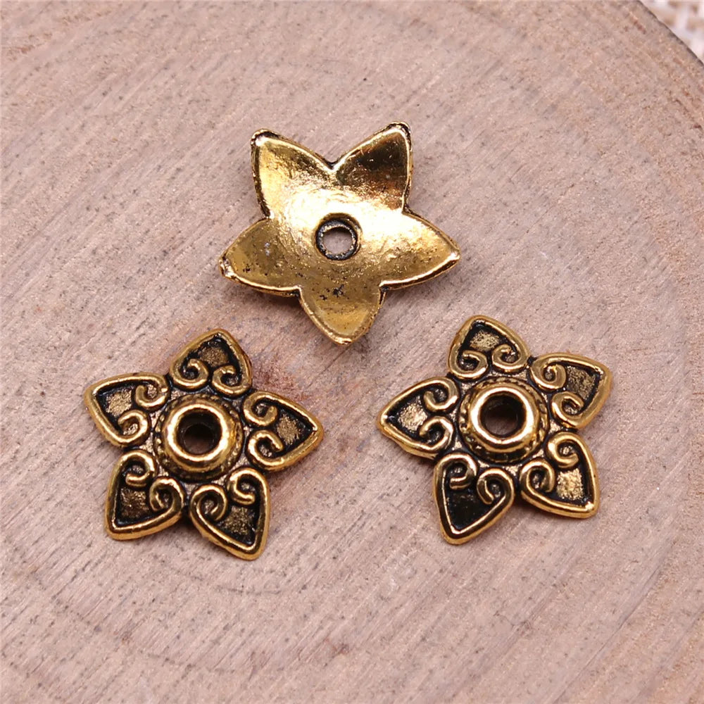 13x13x3mm 0.5g Multi-Color Zinc Alloy Flower Bead Caps for DIY Bracelet Necklace Jewelry Making