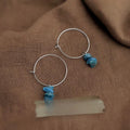 Natural Crystal Stone U-Shaped Hoop Earrings Irregular Chip Bead European American Jewelry