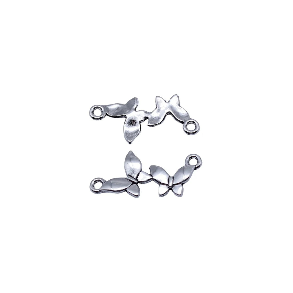 27x12mm 0.97g Antique Silver Zinc Alloy Butterfly Connector Charm for DIY Bracelet Earring Jewelry Making